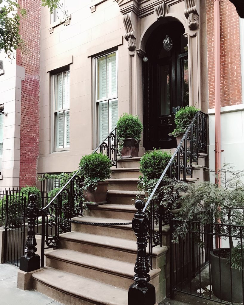 Steps on a townhouse in New York City.
